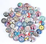 50PCs Mixed Glass Snaps Buttons 18mm - Interchangeable snaps Jewelry