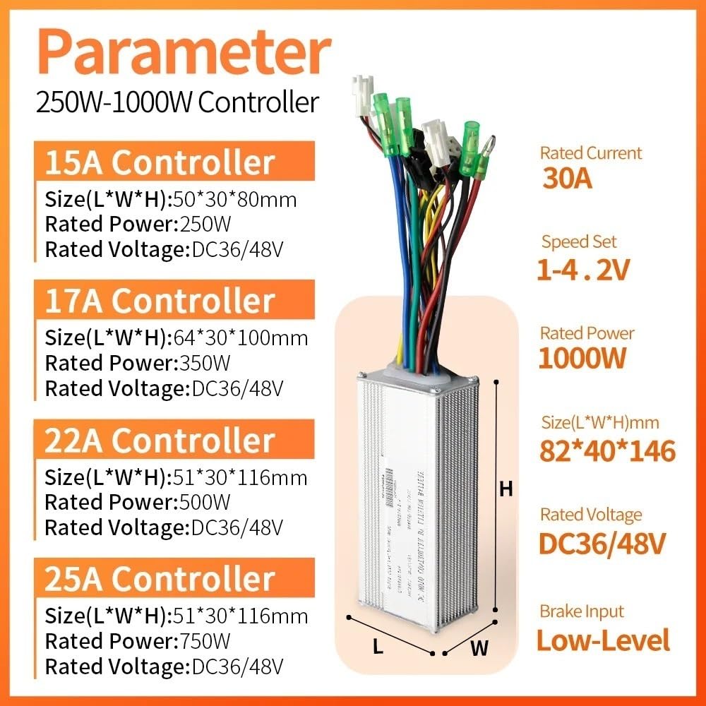 Centralina Monopattino Elettrico Controller Ebike 36V/48V 250W 350W 500W 750W 1000W Connettore Brushless Accessori