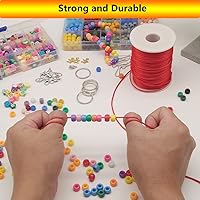 Vista 5 de 2 mm 330 Pies de Cordón de Nylon Satinado para Hacer Joyería, Pulseras, Collares, Hilo para Enhebrar, Rattail, Macramé, Kumihimo, Nudo Chino