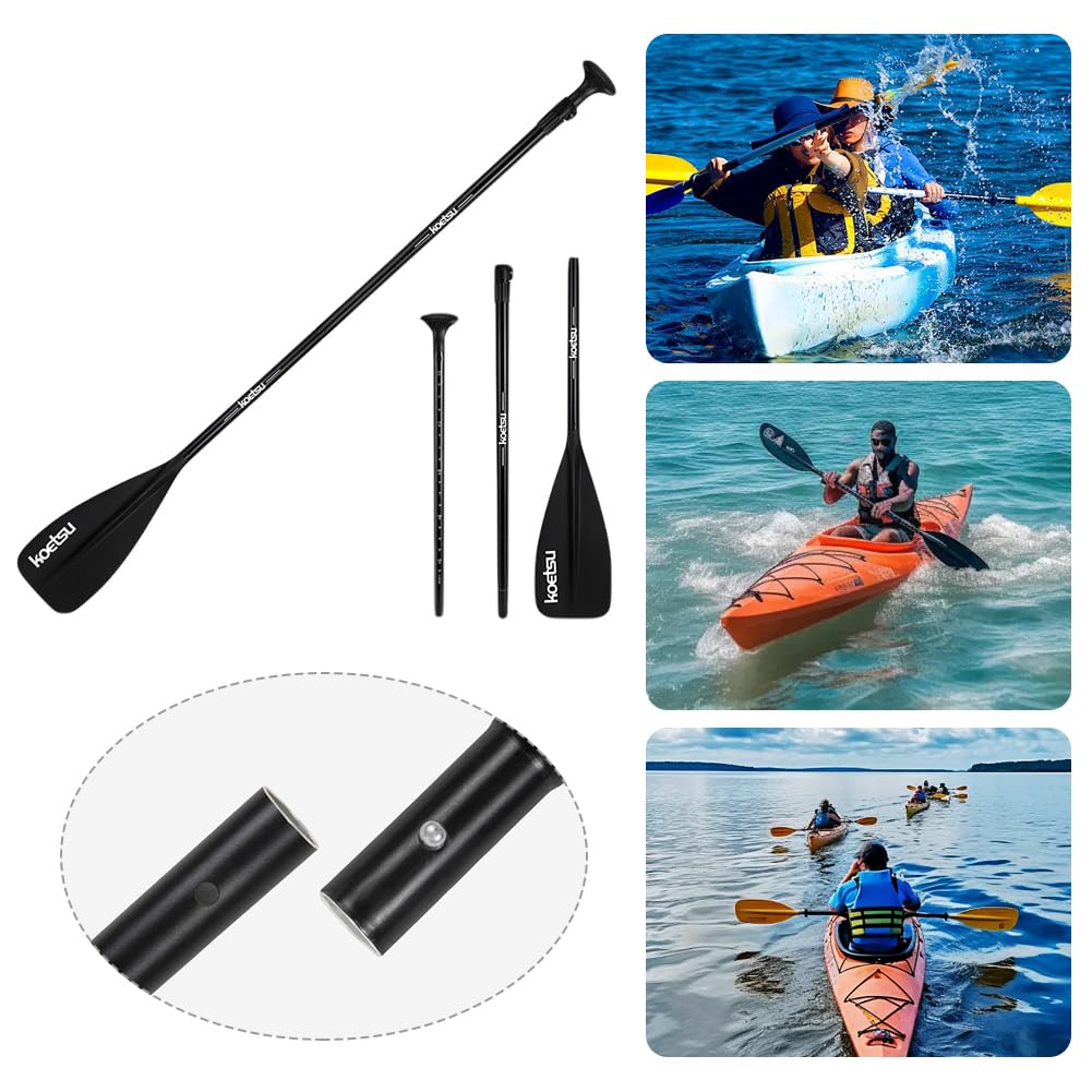 Remo de Ajustable - Remo de Kayak de Doble Cabeza Desmontable de 3 Piezas, aleación de Aluminio, para Surf de Remo