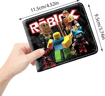 Roblox Anime Cartoon Character PU Leather Wallet – Bifold Short Wallet with ID Window, Coin & Card Holder – Travel Purse for Kids & Teens, Perfect for Birthdays, Holidays, Gamers