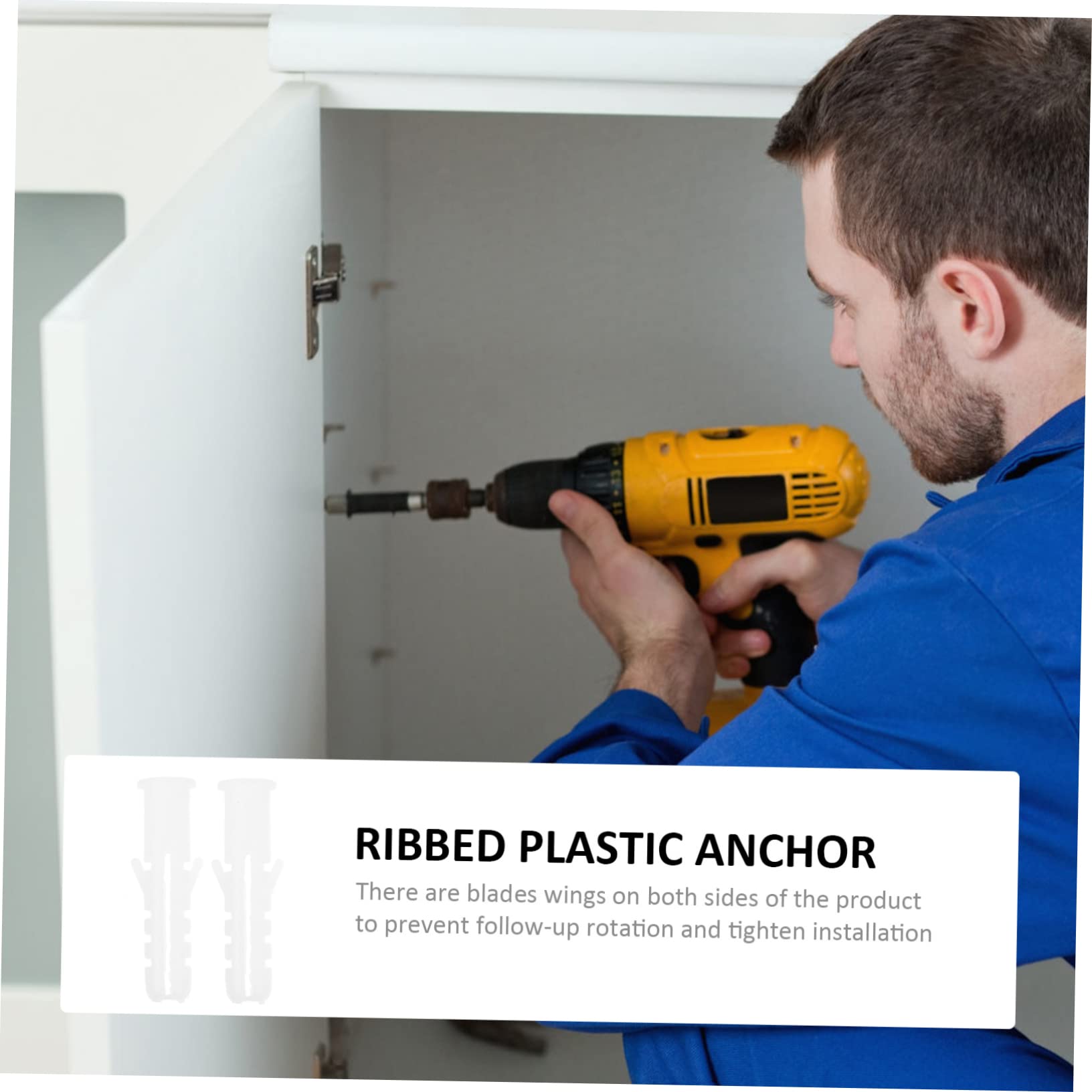 SOLUSTRE 100pcs Plastic Expansion Tube Self Tapping Screw Plug for Drywall Wall Screws Anchors