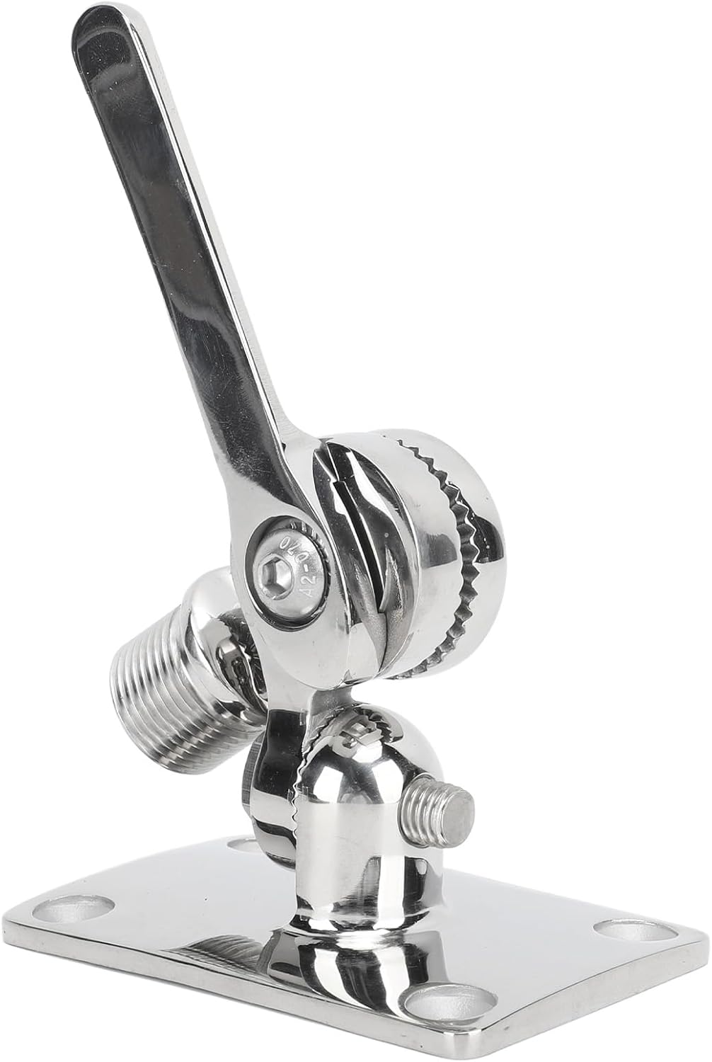 VHF Ratchet Mount 14×9×7cm 93.64mm Marine Grade 316 Stainless Steel Base Bracket for Boat Yacht Portable Lightweight Mirror Polished High Strength