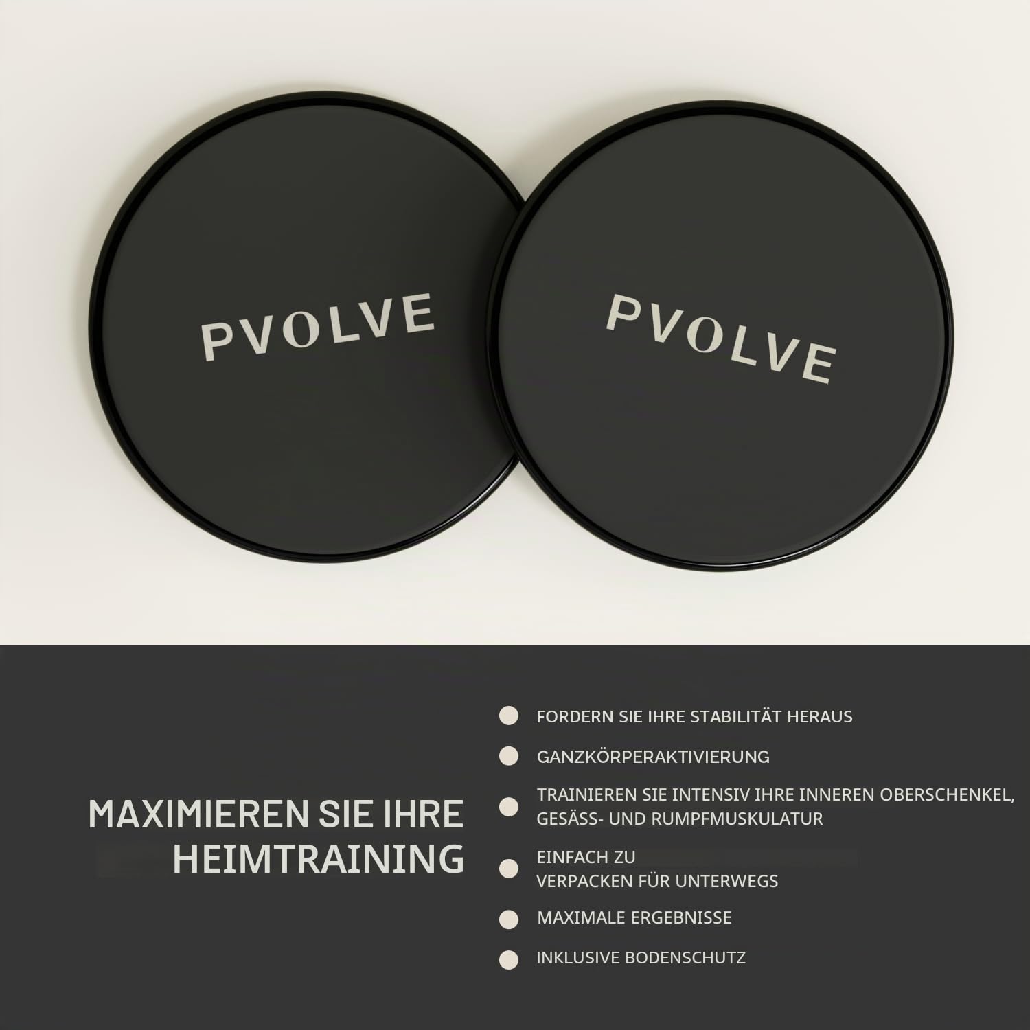 P.volve Gleitscheiben für Heimtraining, Übungs- und Fitnessgeräte zur Verwendung auf Teppichholz und Boden, um Ihren Kern zu Formen – stärken Sie die Beine beim Anheben und Straffen des Pos