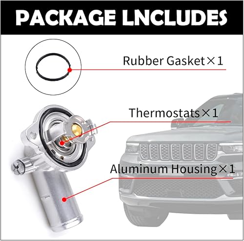 Miniatura 5 de CNRAQR 5184653AF Motor Crossover Water Outlet & 902-852 Termostato Housing Assembly Kit de actualización de aluminio para Dodge Durango Jeep Grand
