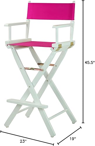 Miniatura 188 de Silla de Director de 18" Marco Blanco Lona Rosa