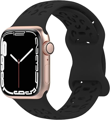 Miniatura 2 de Correa de silicona de leopardo compatible con Apple Watch Band 1.496 in 1.575 in 1.614 in 1.654 in 1.732 in 1.772 in 1.929 in, pulseras deportivas