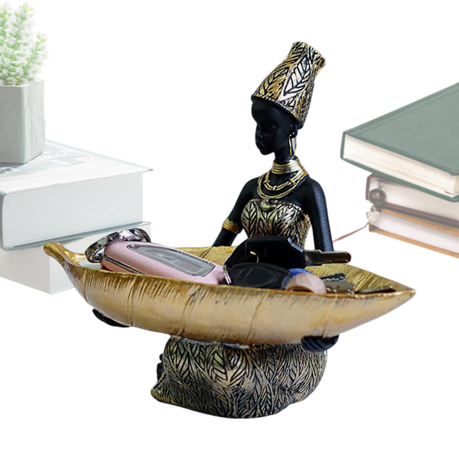Rangement de table pour collations et plateau de fruits en résine africaine