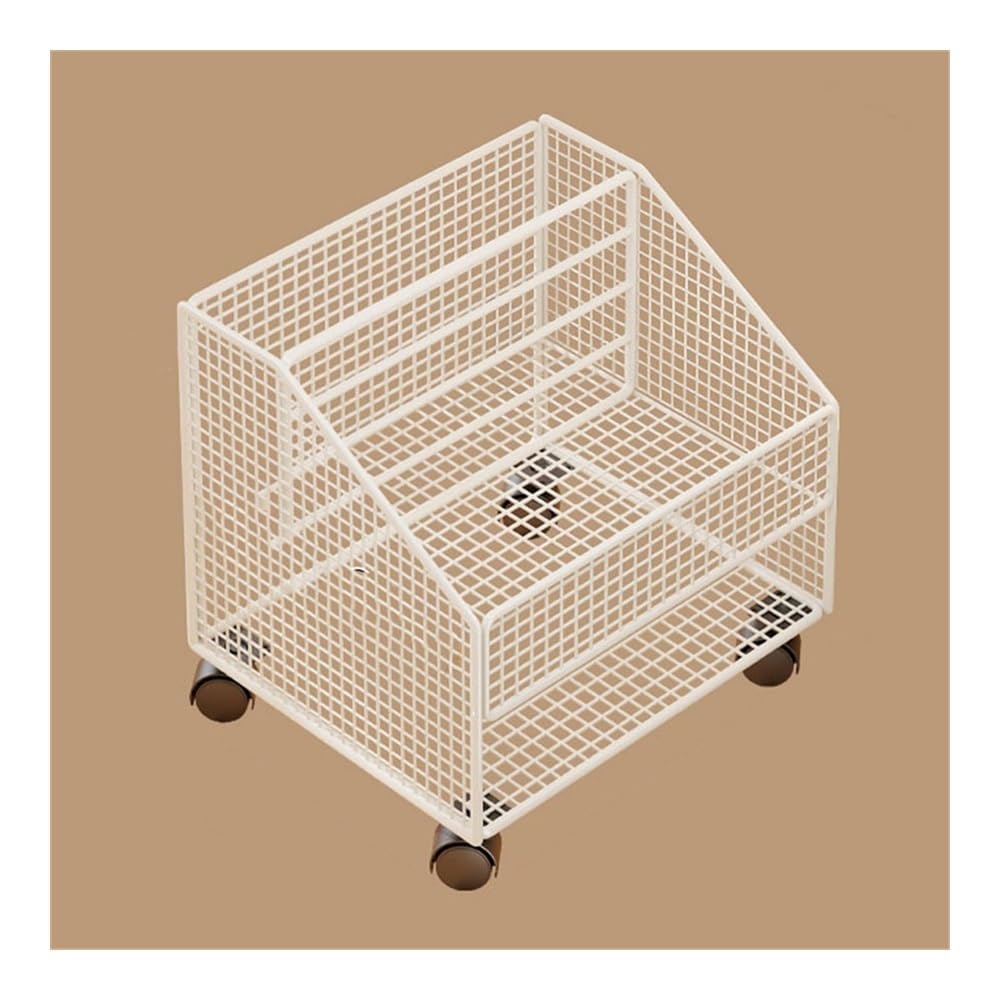 Supporto Torre for PC Mobile sotto scaffale da scrivania Supporto CPU in Metallo con Ruote piroettanti bloccabili Adatto for Ufficio Domestico sotto la scrivania(Bianco)