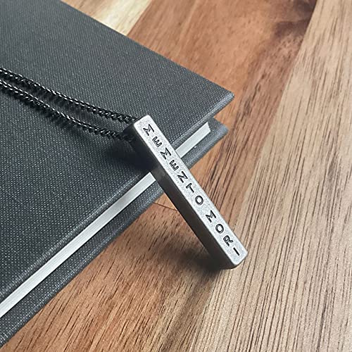 Stoic Muse Memento Mori Engraved Pendant Bar Necklace2