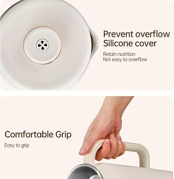Irishom Nut Milk Machine, Automatic Plant Milk Maker for Homemade Almond, Oat, Soy, with 8H Keep Warm Function, Vegan & Dairy-Free (White)