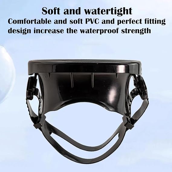 Diving Mask, Diving Mask, Spearfishing Goggles - Anti-Fog Face Protective Equipment for Snorkelling, Smittered Glass Deep Diving Glasses