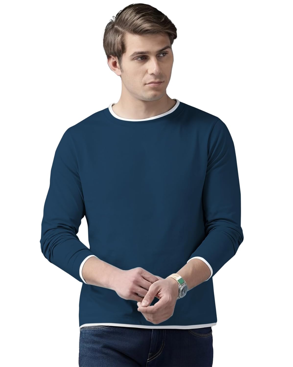 AUSK Men’s Full Sleeve Cotton Blend T-Shirt – Comfortable & Stylish Casual Wear AUSK Men’s Full Sleeve Cotton Blend T-Shirt – Comfortable & Stylish Casual Wear
