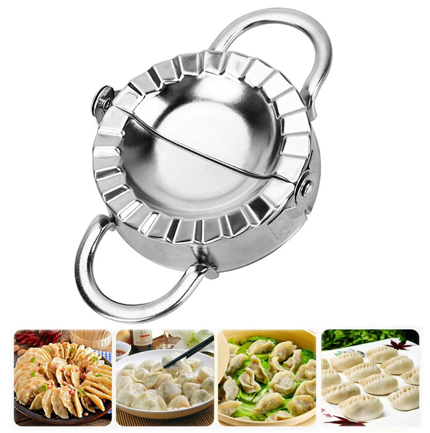 KIENAI Big Stainless Steel Dumpling Maker, Ravioli Mold, Dough Cutter, Pastry Tools for Pie Wrappers, Kitchen Accessories