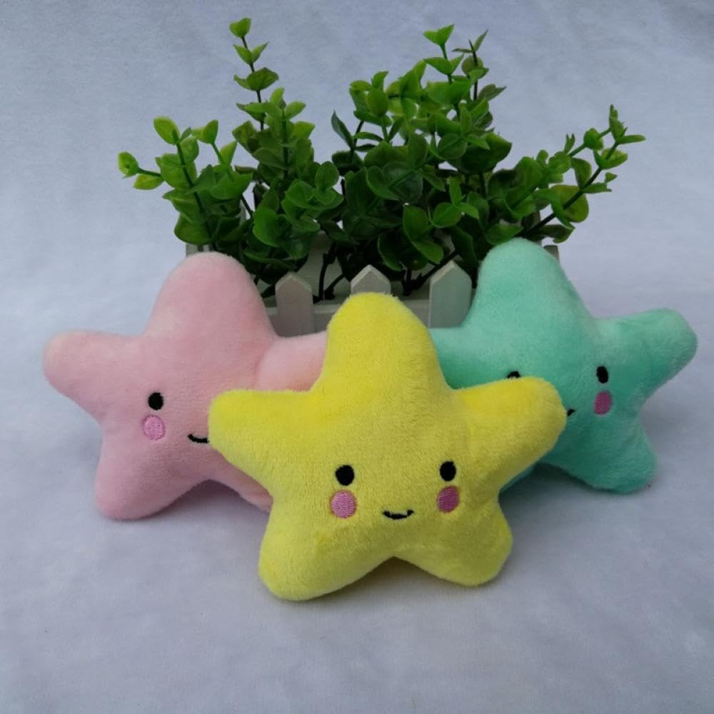 Hehglng 1Pc Yellow Star Plush Dog Toy Small Medium Dogs Puppy Squeaky Bite Playing Starfish Toy Dog Squeak Toys Pet Supplies - Image 4