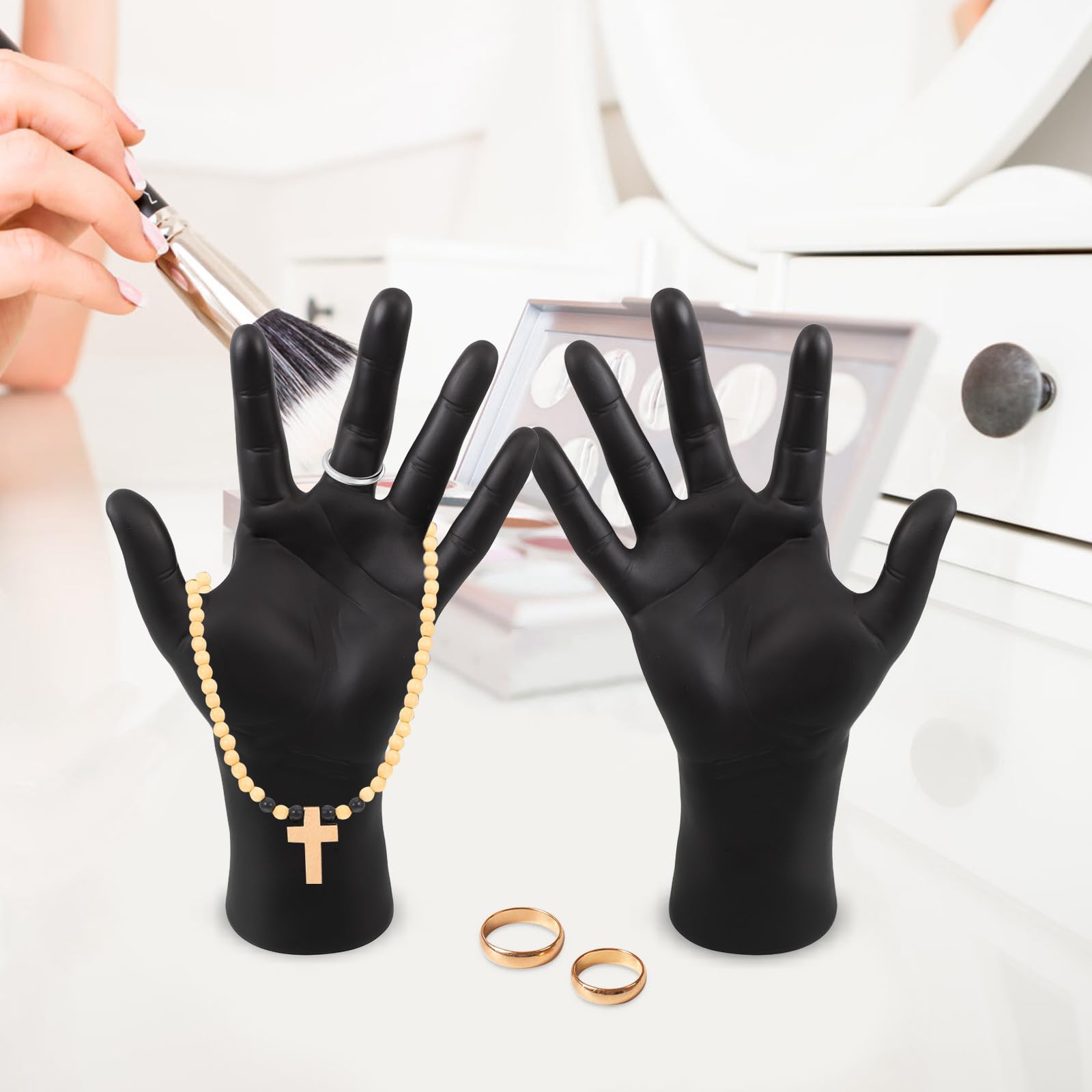 2 Stück Männliches Handmodell aus Kunststoff für Schmuckpräsentation
