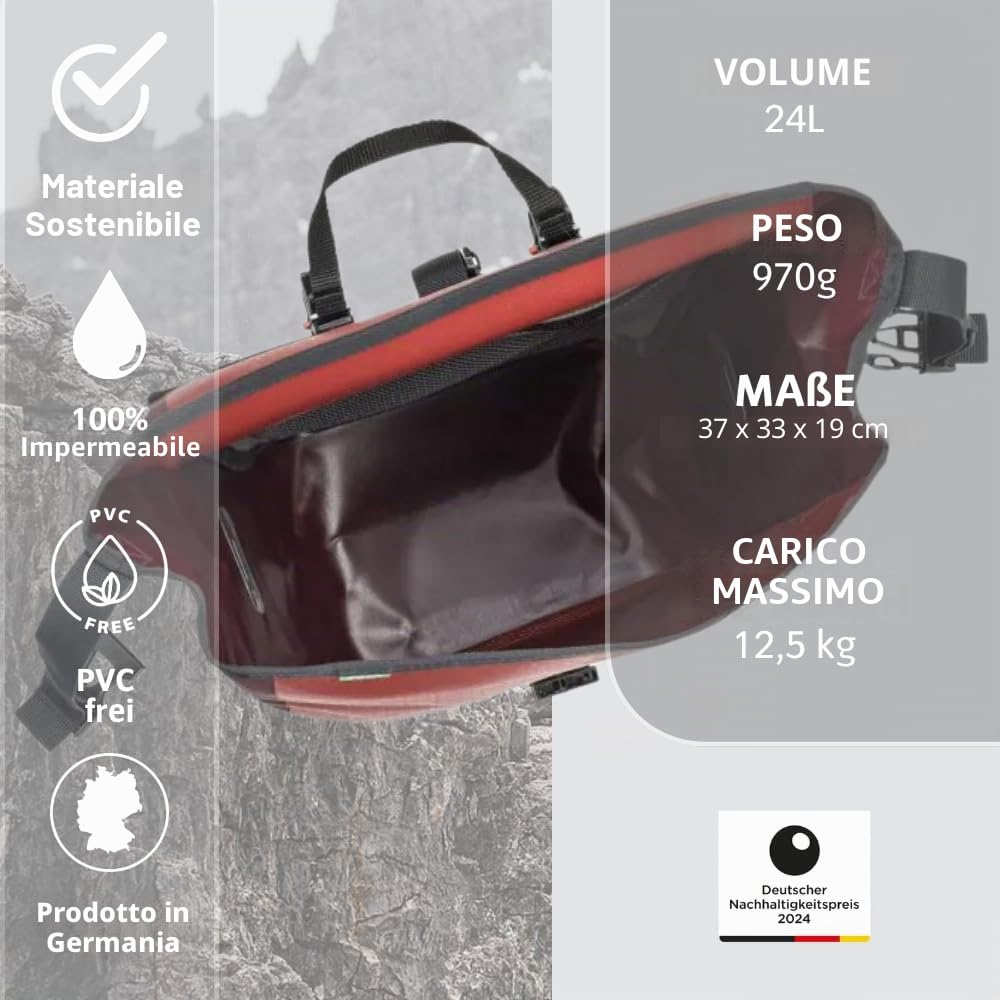 VAUDE Aqua Back Single - Borsa per Bicicletta, 1 Borsa per la Ruota Posteriore (24 l), Impermeabile, Made in Germany