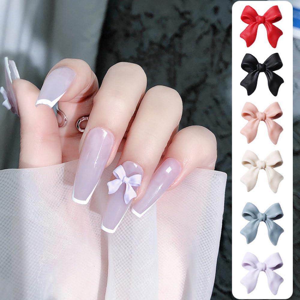 qbodp 200 Pcs Nail Charms, Fashion Nail Ornaments, Resin Bow Decorations for Nail, Nail Supplies Nail Art Decoration Accessories