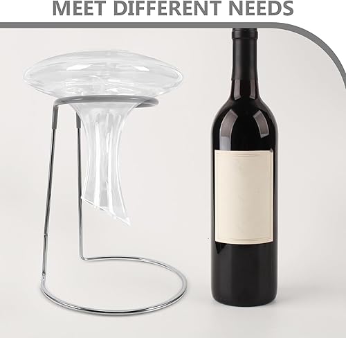 Miniatura 5 de Hemoton Soporte de escritorio para decantador de vino, soporte de secado para cristalería, soporte para decantador de vino con soporte de suspensión