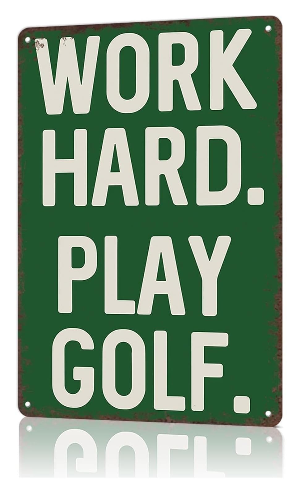 JMVLVLOA Vintage Theme Metal Sign Aluminum Art Plaque Work Hard Play Quote High Rust Resistant For Sports Room Office Decor 8 X 12 in