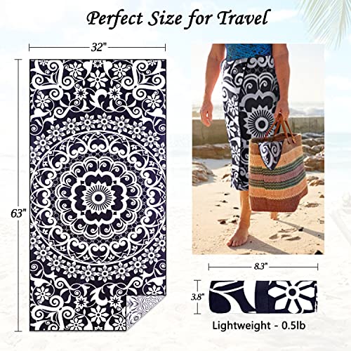Dolxico Microfiber Beach Towel 32 X 63 Large Sand Free Quick Dry Towel Super Lightweight Travel Towel Personalized Pool Swim Shower Camping Beach Towels Kids Adults Women Beach Accessories Beach Gifts #TOP3