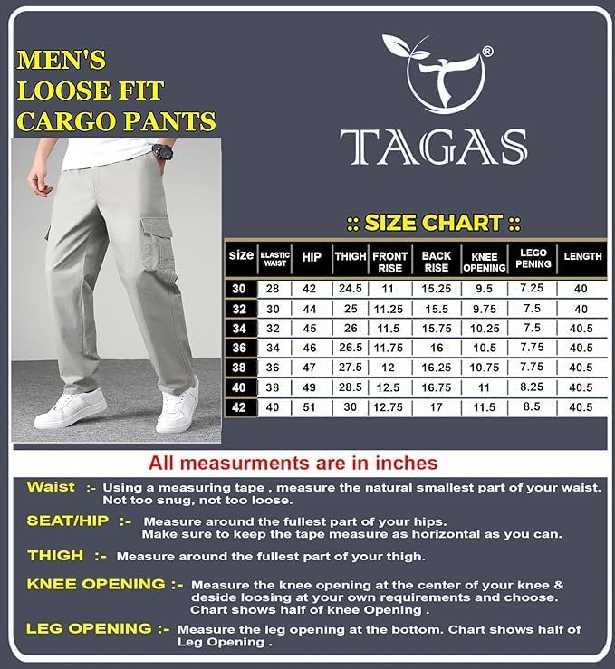 Image of TAGAS Men's Cotton Cargo Pants | Men Cargo Jogger Pant | Slim Fit Track Pants with Side Pockets | Stylish Streetwear Lower for Gym, Casual & Travel