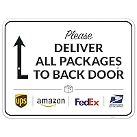 Vista 71 de Letrero de entrega del paquete, instrucciones de entrega (idioma español no garantizado), 10 x 7 pulgadas, aluminio 040 sin óxido, resistente a