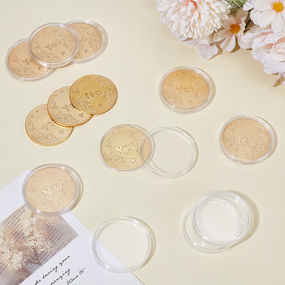 CRAFTYMELODY 10Pcs Alloy Yes/No Decision Coin Challenge Coin Decision Maker Flip Portable Double Sided Making Flipping Funny Heads and Tails for Man Women Party Game Holiday Office Gold - Image 4