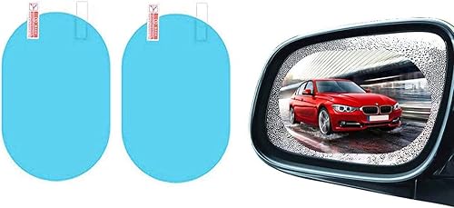 BOBOZHONG Car Rearview Mirror Film 2Pcs Waterproof Anti-fog Film Anti Anti mist Protector Sticker to See Outside Rearview Mirror Clearly in Rainy Days for Cars Trucks Van Motorcycles