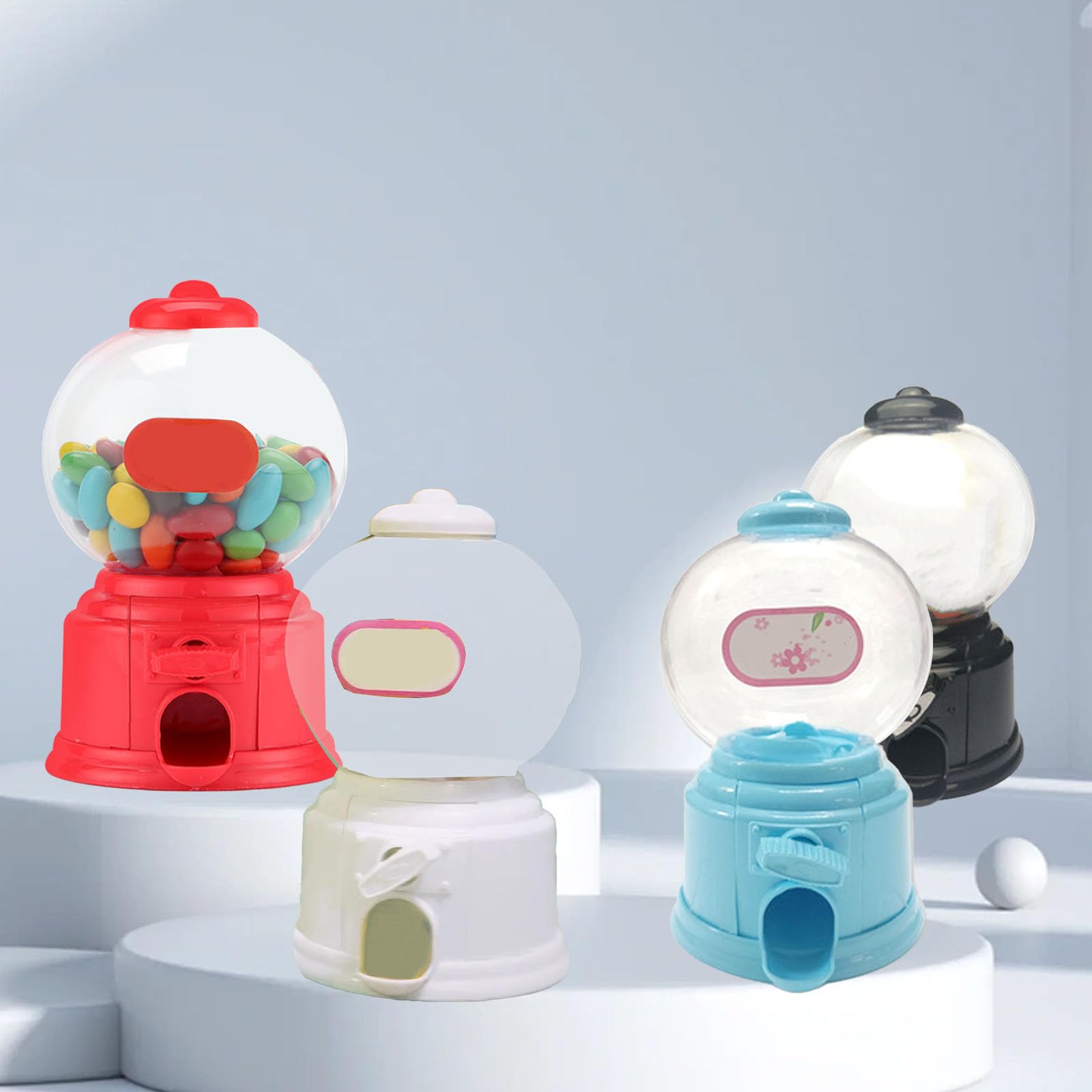 Máquina De Gumballs Divertida – Dispensador De Plástico Con Chorro De Bolas, Ideal Para Fiestas Y Reuniones (blanco)
