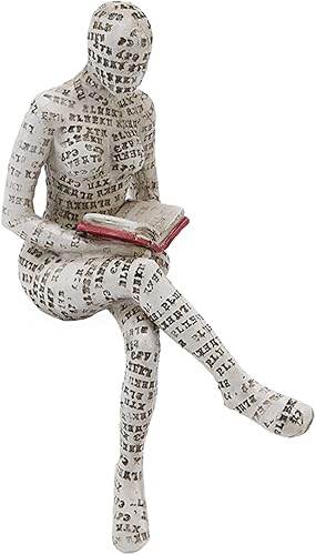 FTVOGUE Figura de mujer de lectura, decoración de estantería de lectura para mujer, adorno de escultura para sala de estar (E)