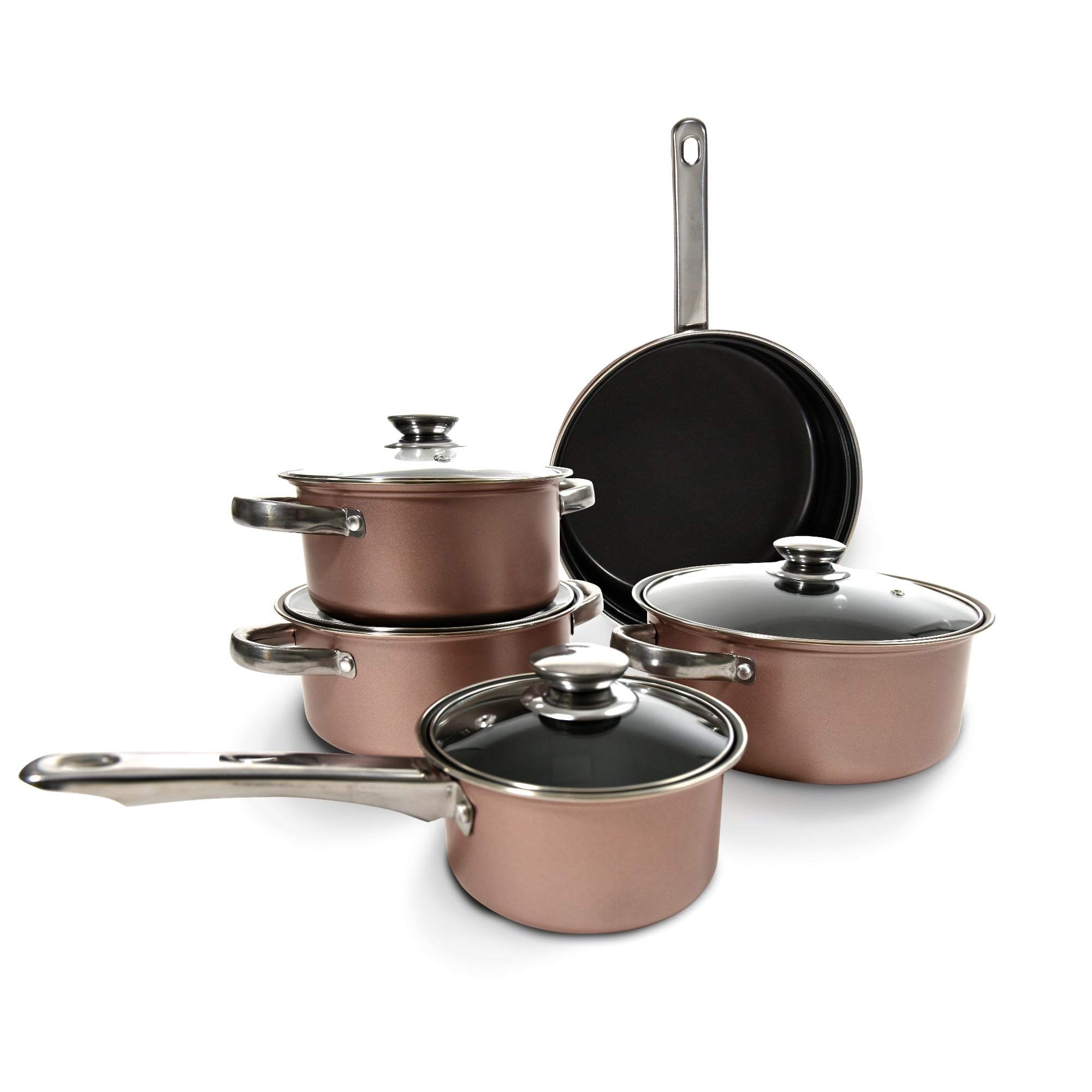 Carter & Clay Rose 9 Piece Non-Stick Cookware Set (Rose Gold)