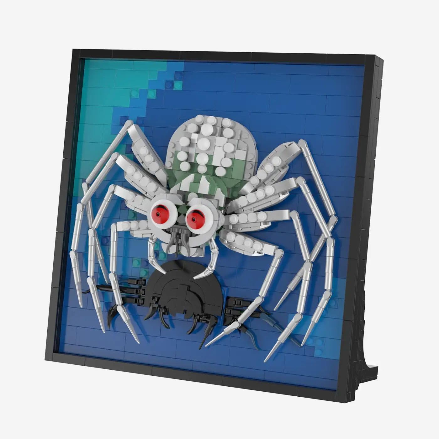 BlueBrixx Pro 109025 – Die DREI ???: 3D Bild: und die Silberne Spinne aus Klemmbausteinen mit 829 Bauelementen