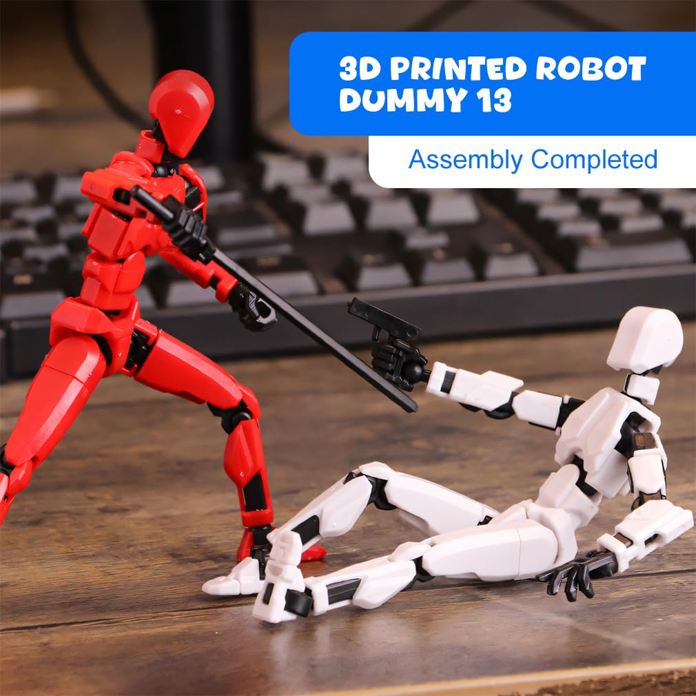 Cartlant 5 Pack T13 Action Figure Already Assembly, 3D Printed Dummy Titan Lucky Stop Motion Figures Set - Image 4
