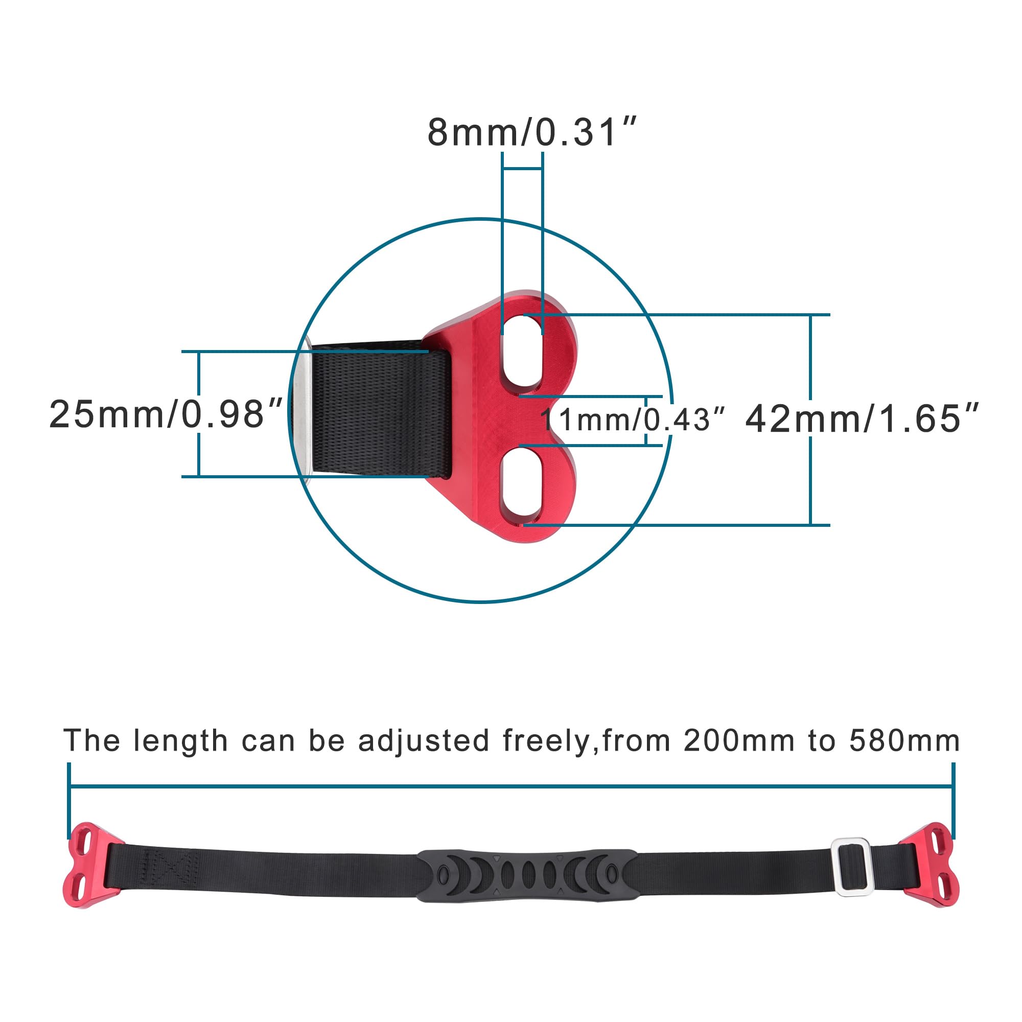 GOOFIT Correa de Rescate Ajustable Delantera Tirar Sling Cinturón Accesorios de Seguridad Reemplazo Universal para Motos de Dirt Motocross Suzuki, Rojo