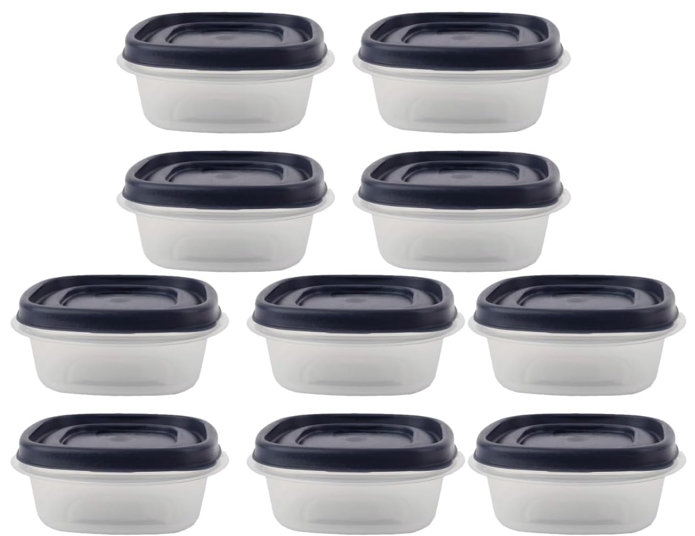 Food Storage Containers, Rubber Maid, Blue, 1.25 Cup Food Storage Containers, 20 Piece Set, Easy Find Lids, 10 Containers, 10 Lids