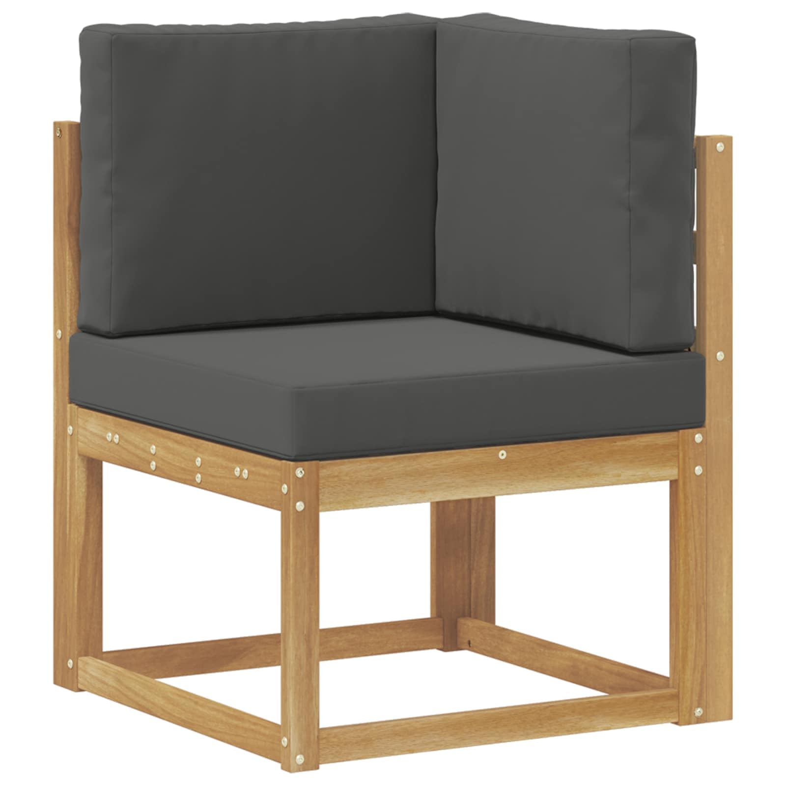 Gartenmöbelgarnitur Set 5-teilig wetterfestes Akazienholz modernes Design für Terrasse Balkon und Garten, modulare Sitzgruppe mit Tisch, Sofas, Sesseln, Aufbewahrung, langlebig, platzsparend