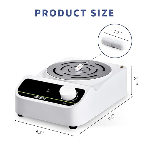 Miniatura 4 de LACHOI Agitador magnético 300-1500RPM Placa de agitación magnética con barra de agitación, líquido de agitación máxima, mezclador magnético de 169.1