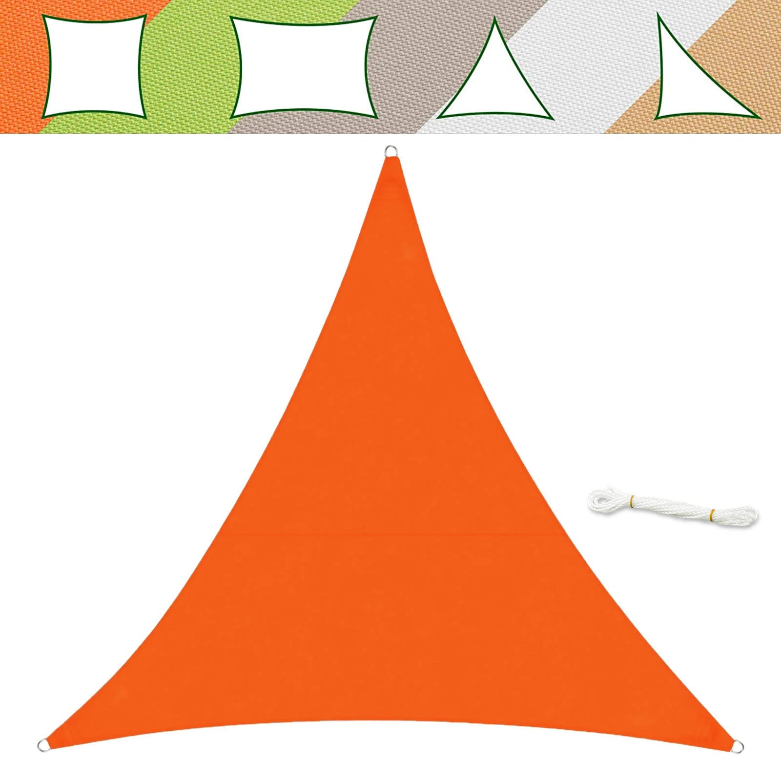 casa pura Sonnensegel 5 x 5 x 5 m, Orange - inkl. Befestigungsmaterial - Dreieck gleichseitig - Reißfestes Polyester-Gewebe - Wasserabweisend imprägniert