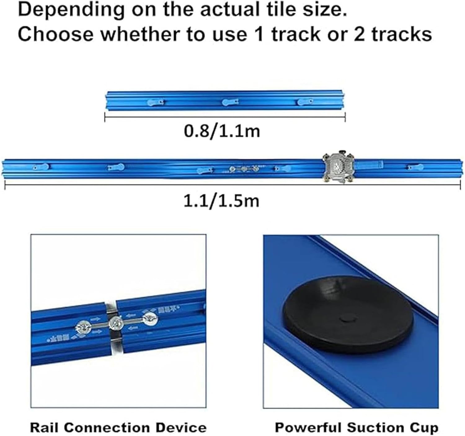 Tile Cutter, Large Format Tile Cutting Machine,with Build-in Suction Cups Tile Push Knife Tile Plier,for 2.2/2.3/3/3.8m, 2.2M