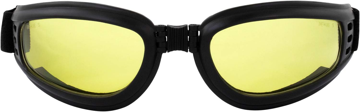 Birdz Eyewear Cardinal Women's Padded Motorcycle Goggles 3 Pairs Black Frames with Clear, Smoke & Yellow Lenses