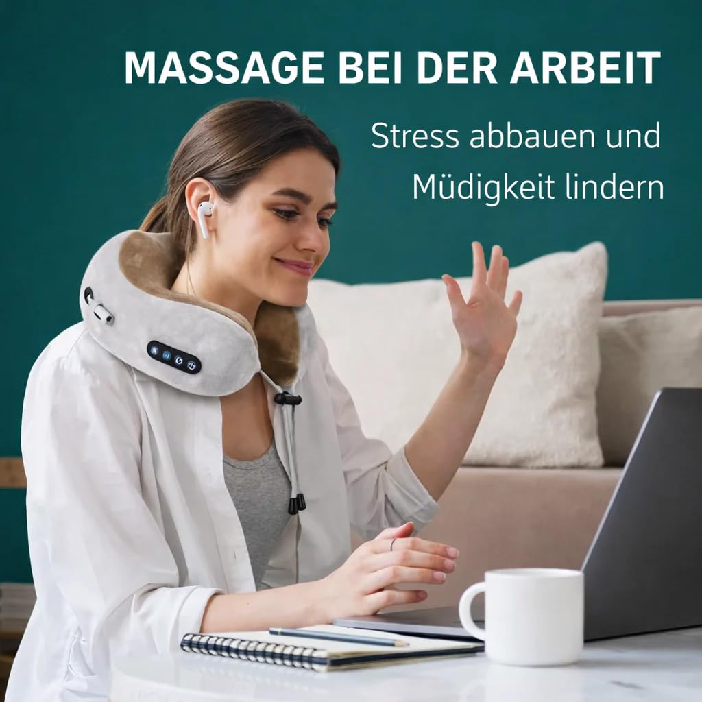 Mediventa NeckFlow gegen Nackenschmerzen – Elektrisches Massage Nackenkissen mit Wärme(x1)