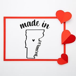 Small Made in Vermont Rubber Stamp - 1-3/16 Artisan Crafted Stamp for Vermont Residents and Makers - Crafting, Scrapbooking, and Personalizing with Made in VT Stamp Design
