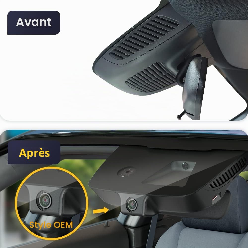 Fitcamx Dashcam Compatible avec Mercedez-Benz A Class A220 2012-2023 W176 W177 & CLA 250 2014-2023 C117 C118 (HD2-5818), Caméra de Voiture OEM 4K 2160P UHD WiFi, G-Senseur, WDR, Plug&Play, Carte 64 Go