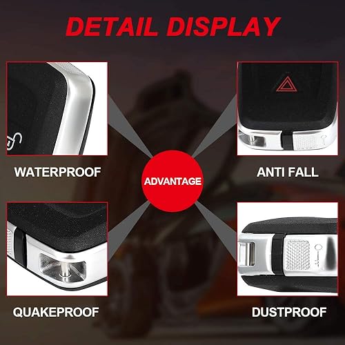 Miniatura 5 de cciyu 1 X Flip Key Fob Shell Case 5 Botones para Land Rover Range Rover Evoque / Sport 5 Botón remoto Key Fob Shell Case con FCC: Q0EWNTA2MA