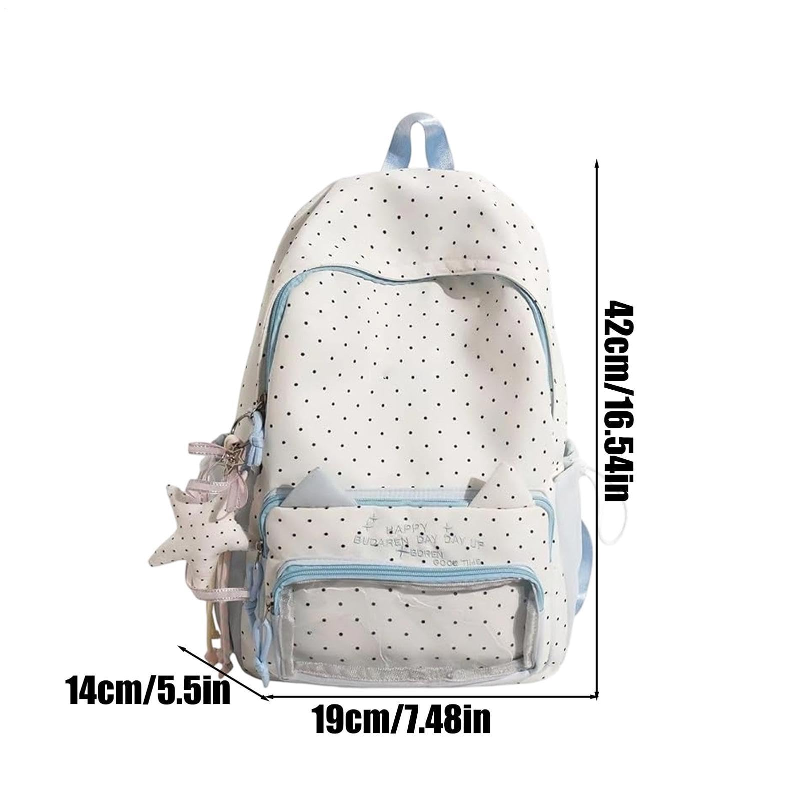 Generisch zaino italiano, in nylon, stile kawaii, con ciondolo a