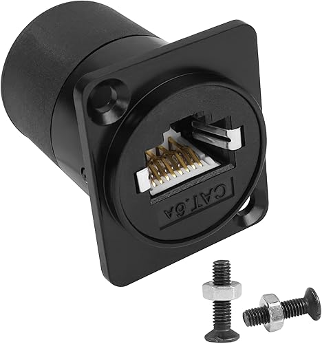 QIANRENON Adaptador de montaje en panel RJ45 blindado RJ45 8P8C hembra a hembra conector de red CAT6ACAT6CAT5ECAT5 RJ45 módulo de enchufe de puerto