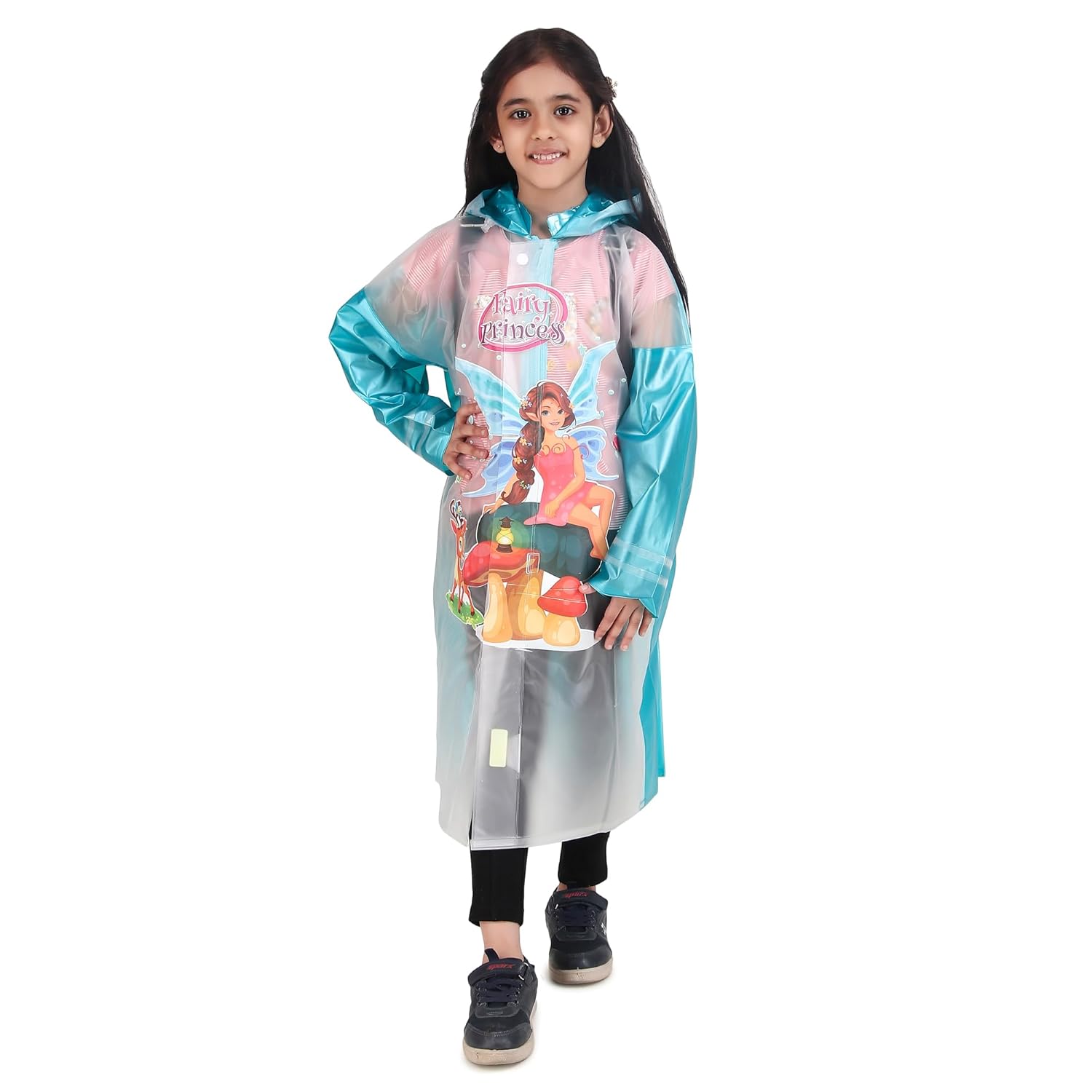 RAINBOW Fairy Princess Kids Raincoat for Girls (4-5 Years) | Waterproof PVC Raincoat with Hood | Lightweight | Standard Length Rain Jacket- Green, Size- 27 RAINBOW Fairy Princess Kids Raincoat for Girls (4-5 Years) | Waterproof PVC Raincoat with Hood | Lightweight | Standard Length Rain Jacket- Green, Size- 27