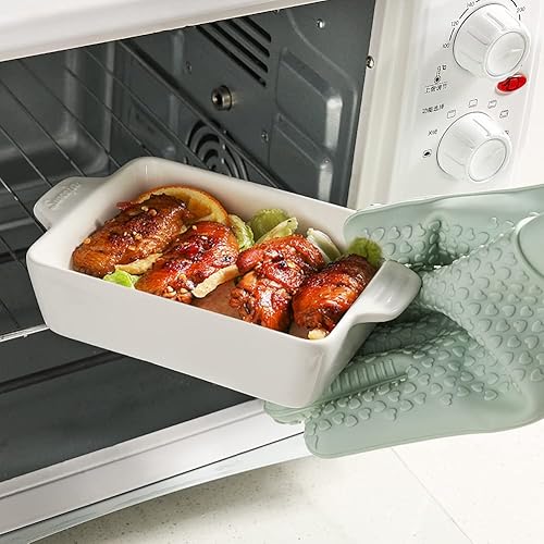 Miniatura 35 de Sweejar Ceramic Baking Dish, Rectangular Small Baking Pan with Double Handles, 20 Oz for Cooking, Brownie, Kitchen, 6.5 x 4.9 x 1.8 Inches(Red)