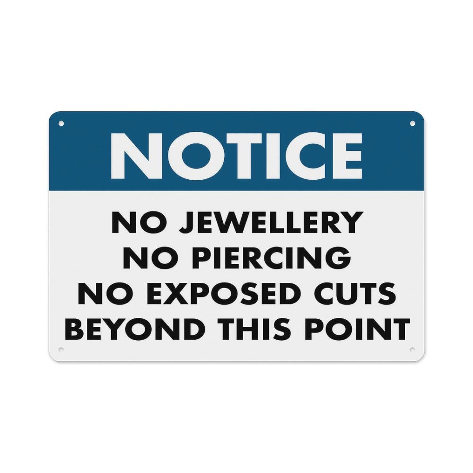 peiyeety Notice No Jewellery Sign Aluminum Tin Warning Signs for Home Outdoor Garden 8X12 Inches